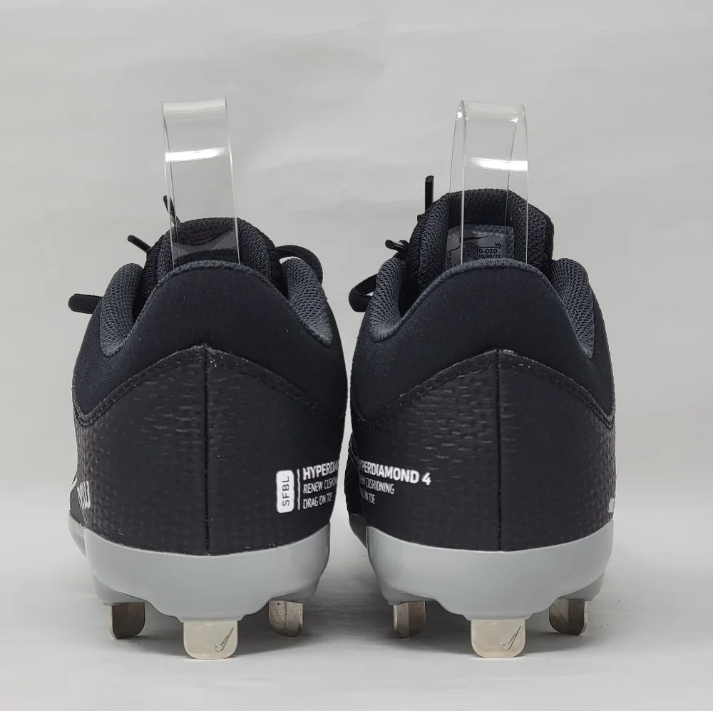 Nike Hyperdiamond 4 Pro Metal Softball Cleats Black CZ5920-010 Womens Size 8 New